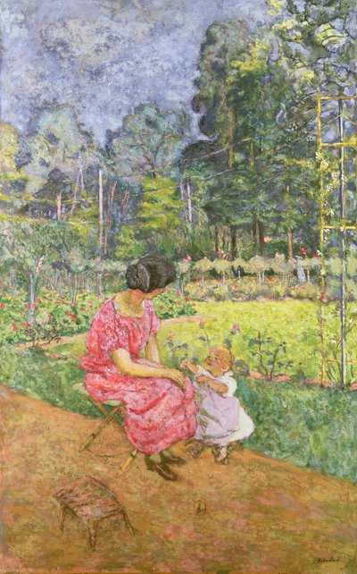 Woman and Child in a Garden by Edouard Vuillard